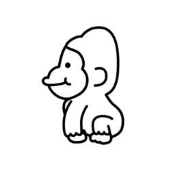 Dibujo para colorear: Gorila (Animales) #7428 - Dibujos para Colorear e Imprimir Gratis