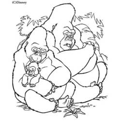 Dibujo para colorear: Gorila (Animales) #7429 - Dibujos para Colorear e Imprimir Gratis
