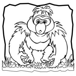 Dibujo para colorear: Gorila (Animales) #7433 - Dibujos para Colorear e Imprimir Gratis