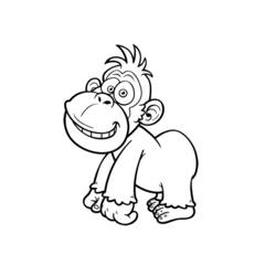 Dibujo para colorear: Gorila (Animales) #7434 - Dibujos para Colorear e Imprimir Gratis