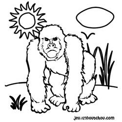 Dibujo para colorear: Gorila (Animales) #7436 - Dibujos para Colorear e Imprimir Gratis