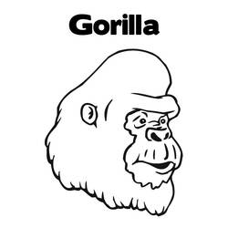 Dibujo para colorear: Gorila (Animales) #7443 - Dibujos para Colorear e Imprimir Gratis