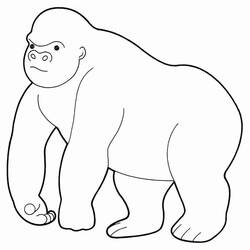 Dibujo para colorear: Gorila (Animales) #7447 - Dibujos para Colorear e Imprimir Gratis