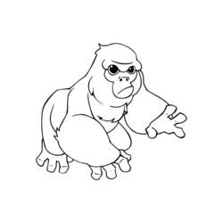 Dibujo para colorear: Gorila (Animales) #7448 - Dibujos para Colorear e Imprimir Gratis