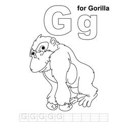 Dibujo para colorear: Gorila (Animales) #7457 - Dibujos para Colorear e Imprimir Gratis