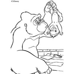 Dibujo para colorear: Gorila (Animales) #7466 - Dibujos para Colorear e Imprimir Gratis