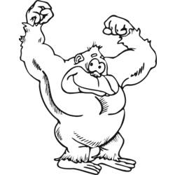 Dibujo para colorear: Gorila (Animales) #7468 - Dibujos para Colorear e Imprimir Gratis