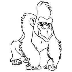 Dibujo para colorear: Gorila (Animales) #7483 - Dibujos para Colorear e Imprimir Gratis