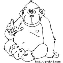 Dibujo para colorear: Gorila (Animales) #7500 - Dibujos para Colorear e Imprimir Gratis
