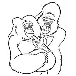 Dibujo para colorear: Gorila (Animales) #7522 - Dibujos para Colorear e Imprimir Gratis