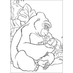 Dibujo para colorear: Gorila (Animales) #7537 - Dibujos para Colorear e Imprimir Gratis