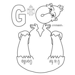 Dibujo para colorear: Gorila (Animales) #7551 - Dibujos para Colorear e Imprimir Gratis
