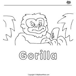 Dibujo para colorear: Gorila (Animales) #7554 - Dibujos para Colorear e Imprimir Gratis