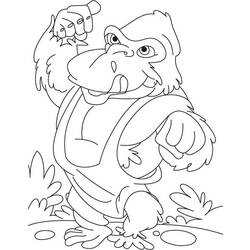 Dibujo para colorear: Gorila (Animales) #7555 - Dibujos para Colorear e Imprimir Gratis