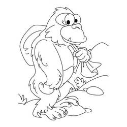 Dibujo para colorear: Gorila (Animales) #7557 - Dibujos para Colorear e Imprimir Gratis
