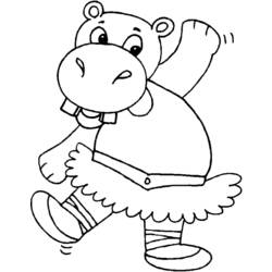Dibujo para colorear: Hipopótamo (Animales) #8618 - Dibujos para Colorear e Imprimir Gratis
