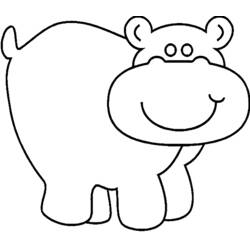 Dibujo para colorear: Hipopótamo (Animales) #8623 - Dibujos para Colorear e Imprimir Gratis