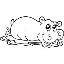 Dibujo para colorear: Hipopótamo (Animales) #8626 - Dibujos para Colorear e Imprimir Gratis