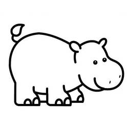 Dibujo para colorear: Hipopótamo (Animales) #8628 - Dibujos para Colorear e Imprimir Gratis
