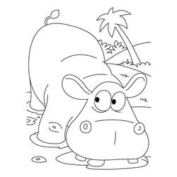 Dibujo para colorear: Hipopótamo (Animales) #8629 - Dibujos para Colorear e Imprimir Gratis
