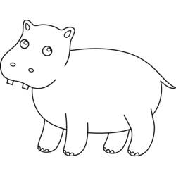 Dibujo para colorear: Hipopótamo (Animales) #8639 - Dibujos para Colorear e Imprimir Gratis