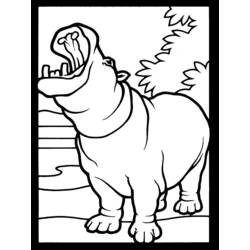 Dibujo para colorear: Hipopótamo (Animales) #8640 - Dibujos para Colorear e Imprimir Gratis
