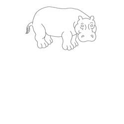 Dibujo para colorear: Hipopótamo (Animales) #8666 - Dibujos para Colorear e Imprimir Gratis