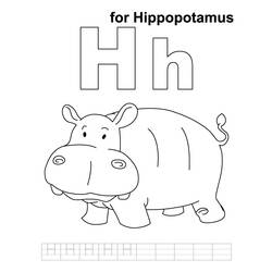 Dibujo para colorear: Hipopótamo (Animales) #8670 - Dibujos para Colorear e Imprimir Gratis