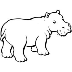 Dibujo para colorear: Hipopótamo (Animales) #8672 - Dibujos para Colorear e Imprimir Gratis