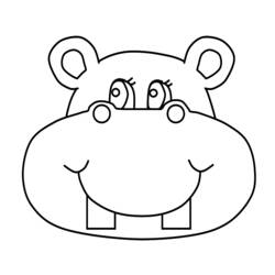 Dibujo para colorear: Hipopótamo (Animales) #8684 - Dibujos para Colorear e Imprimir Gratis