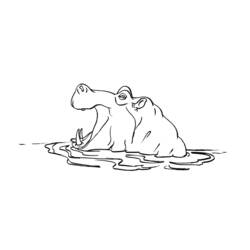 Dibujo para colorear: Hipopótamo (Animales) #8695 - Dibujos para Colorear e Imprimir Gratis