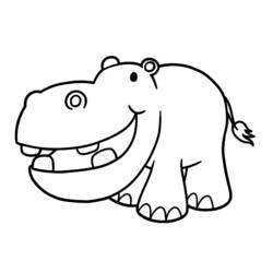 Dibujo para colorear: Hipopótamo (Animales) #8700 - Dibujos para Colorear e Imprimir Gratis