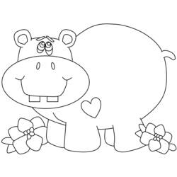 Dibujo para colorear: Hipopótamo (Animales) #8713 - Dibujos para Colorear e Imprimir Gratis