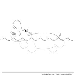 Dibujo para colorear: Hipopótamo (Animales) #8733 - Dibujos para Colorear e Imprimir Gratis
