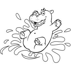 Dibujo para colorear: Hipopótamo (Animales) #8734 - Dibujos para Colorear e Imprimir Gratis