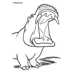 Dibujo para colorear: Hipopótamo (Animales) #8783 - Dibujos para Colorear e Imprimir Gratis