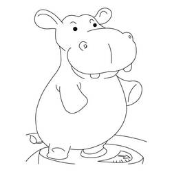 Dibujo para colorear: Hipopótamo (Animales) #8799 - Dibujos para Colorear e Imprimir Gratis