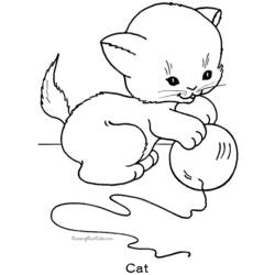 Dibujo para colorear: Kitten (Animales) #18026 - Dibujos para Colorear e Imprimir Gratis