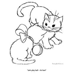 Dibujo para colorear: Kitten (Animales) #18092 - Dibujos para Colorear e Imprimir Gratis