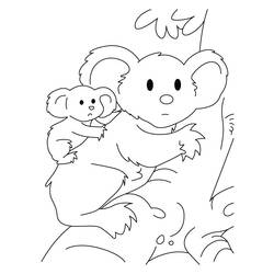 Dibujo para colorear: Koala (Animales) #9362 - Dibujos para Colorear e Imprimir Gratis