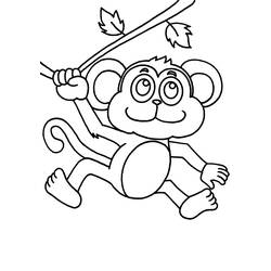 Dibujo para colorear: Mono (Animales) #14264 - Dibujos para Colorear e Imprimir Gratis