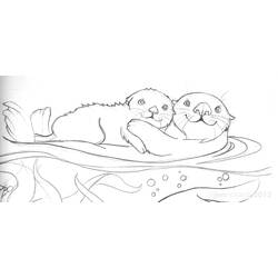Dibujo para colorear: Nutria (Animales) #10696 - Dibujos para Colorear e Imprimir Gratis