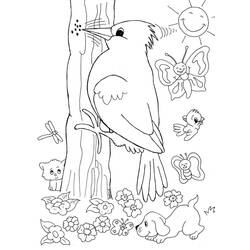 Dibujo para colorear: Pájaro carpintero (Animales) #16677 - Dibujos para Colorear e Imprimir Gratis