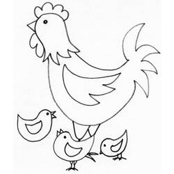 Dibujo para colorear: Pollo (Animales) #17223 - Dibujos para Colorear e Imprimir Gratis