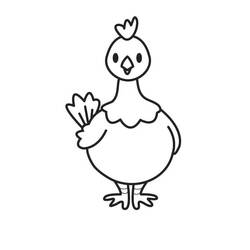 Dibujo para colorear: Pollo (Animales) #17253 - Dibujos para Colorear e Imprimir Gratis