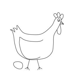 Dibujo para colorear: Pollo (Animales) #17359 - Dibujos para Colorear e Imprimir Gratis