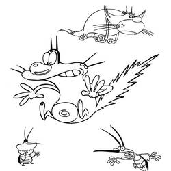 Dibujo para colorear: Oggy and the Cockroaches (Dibujos animados) #37855 - Dibujos para Colorear e Imprimir Gratis