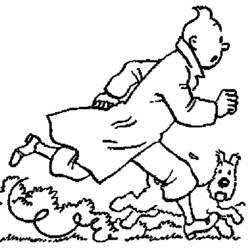 Dibujo para colorear: Tintin (Dibujos animados) #25714 - Dibujos para Colorear e Imprimir Gratis