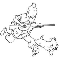 Dibujo para colorear: Tintin (Dibujos animados) #25754 - Dibujos para Colorear e Imprimir Gratis
