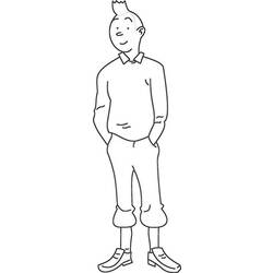 Dibujo para colorear: Tintin (Dibujos animados) #25824 - Dibujos para Colorear e Imprimir Gratis